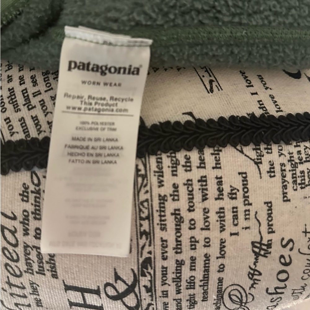 Patagonia Olive Full-Zip Fleece Jacket Size Medium - Picture 8 of 13